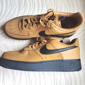 Nike Tan Air Force 1 Low 'Wheat Black' Sneakers